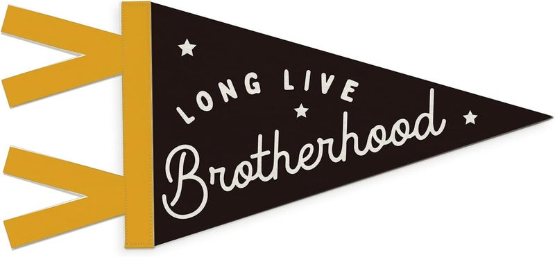 SJDFCSA Boy Nursery Decor, Long Live Brotherhood Wall Hanging Pennant Flag Banner, Black Preppy Star Wall Decorations for Nursery Toddler Boys Bedroom Room Playroom Decor - Image 1